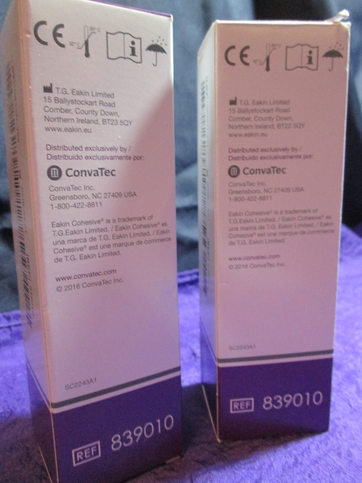 New, Fresh Dates-Lot of 2 ConvaTec Eakin Cohesive Paste 2.1oz Tubes
