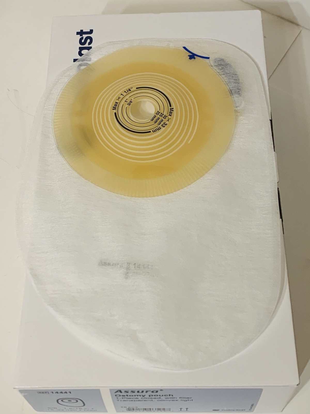 Coloplast 14441 Assura Ostomy Closed Pouch 1-Pc Light Convex 1BX/10EA 2027/08