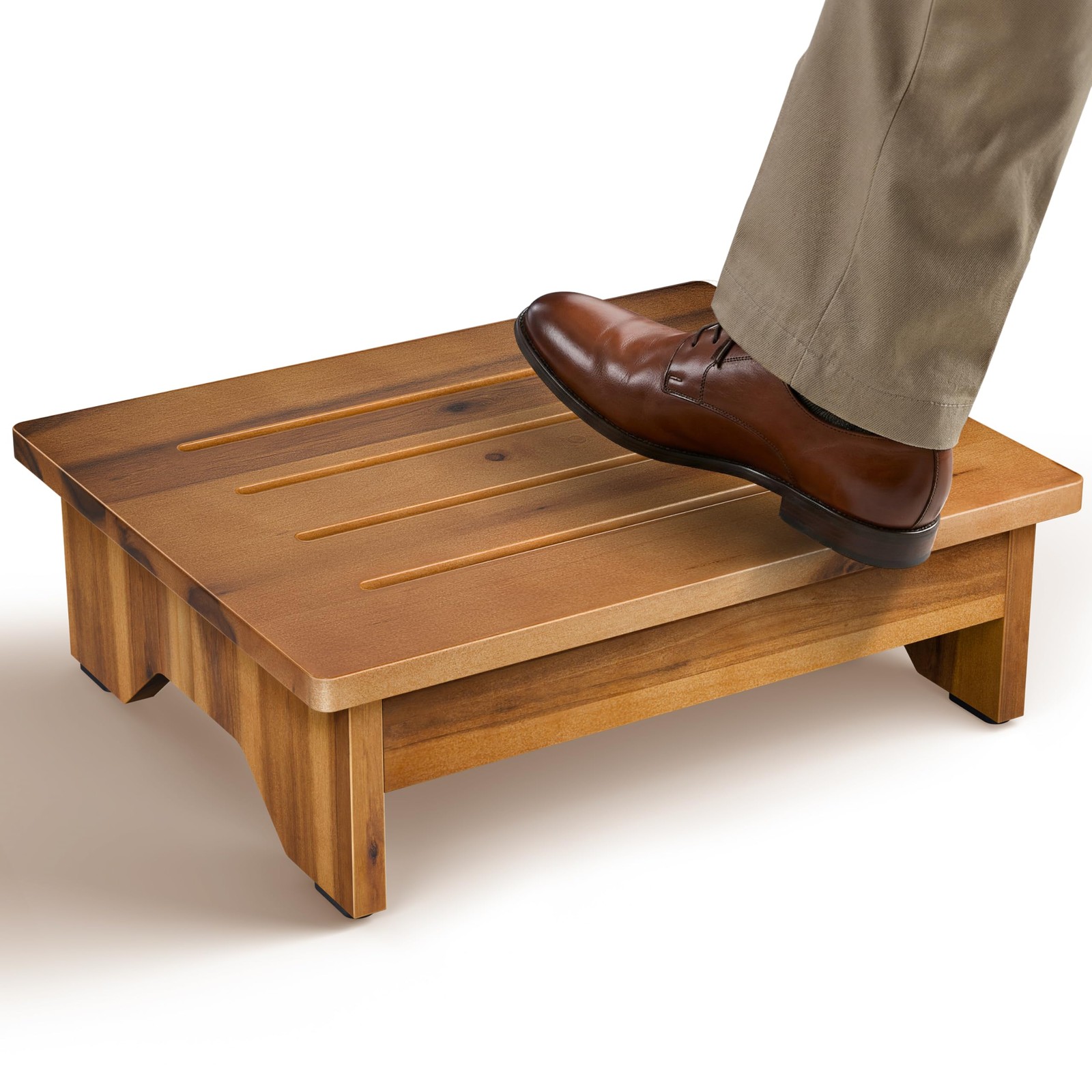 Wood Step Stool 15.75″L X 12.5″W X 5″H – 500 LBS Capacity for High Beds