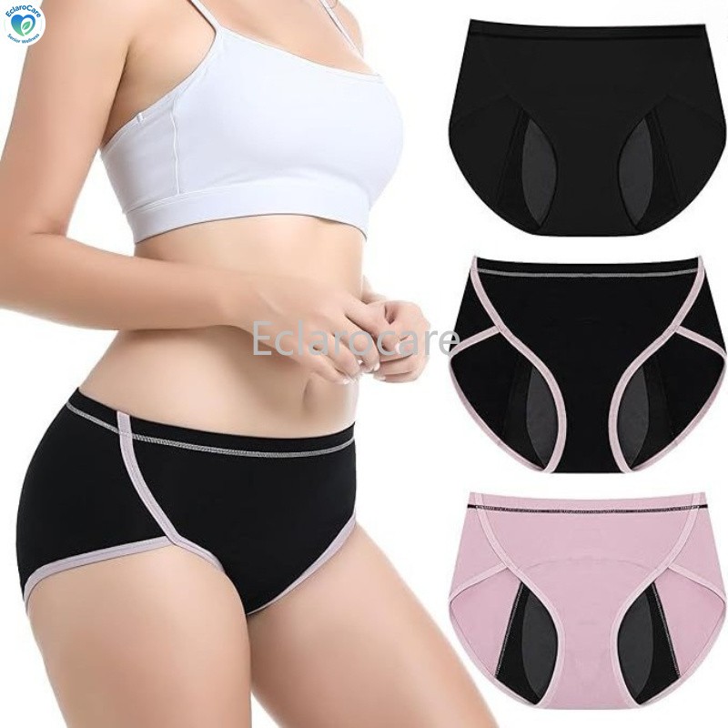 Women’s High-Waisted Period Underwear 4-Layer Leak-Proof 100% Cotton Comfortable