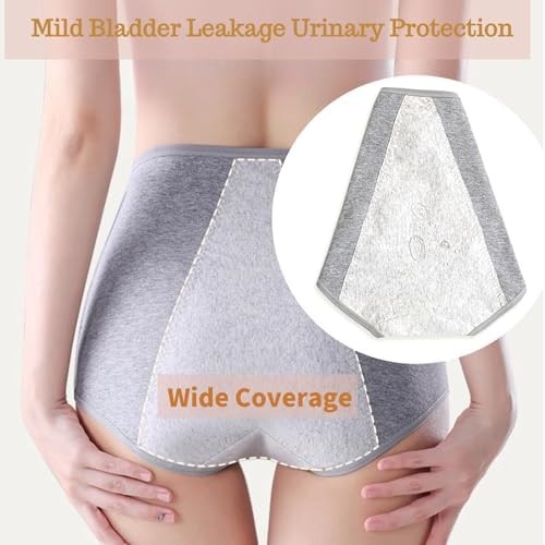Women’s Washable Incontinence Underwear 4 Pack, Leakproof Ladies Panties High Wa