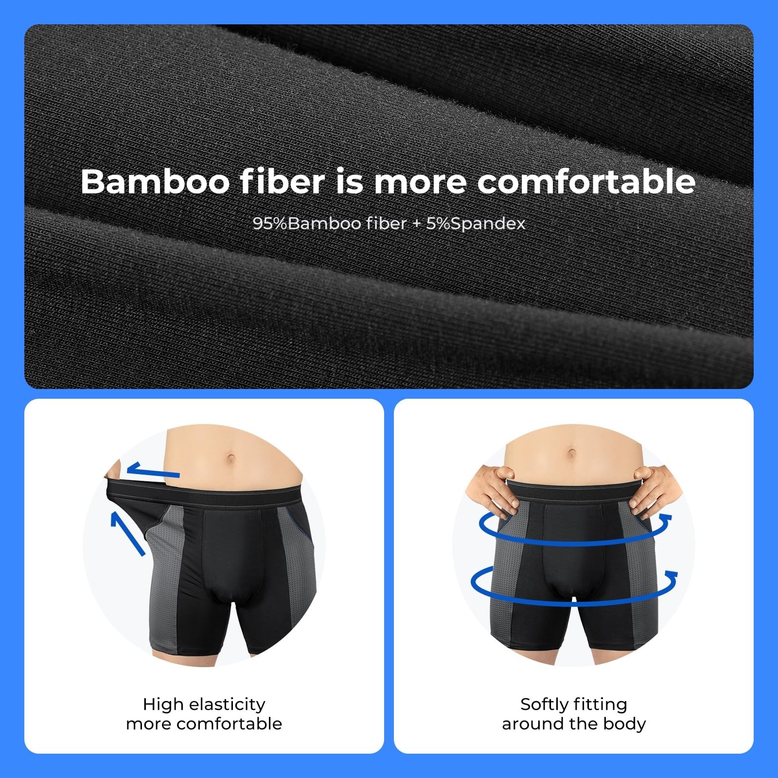 Carer Incontinence Underwear for Men Boxer Shorts 4 Black 3XL