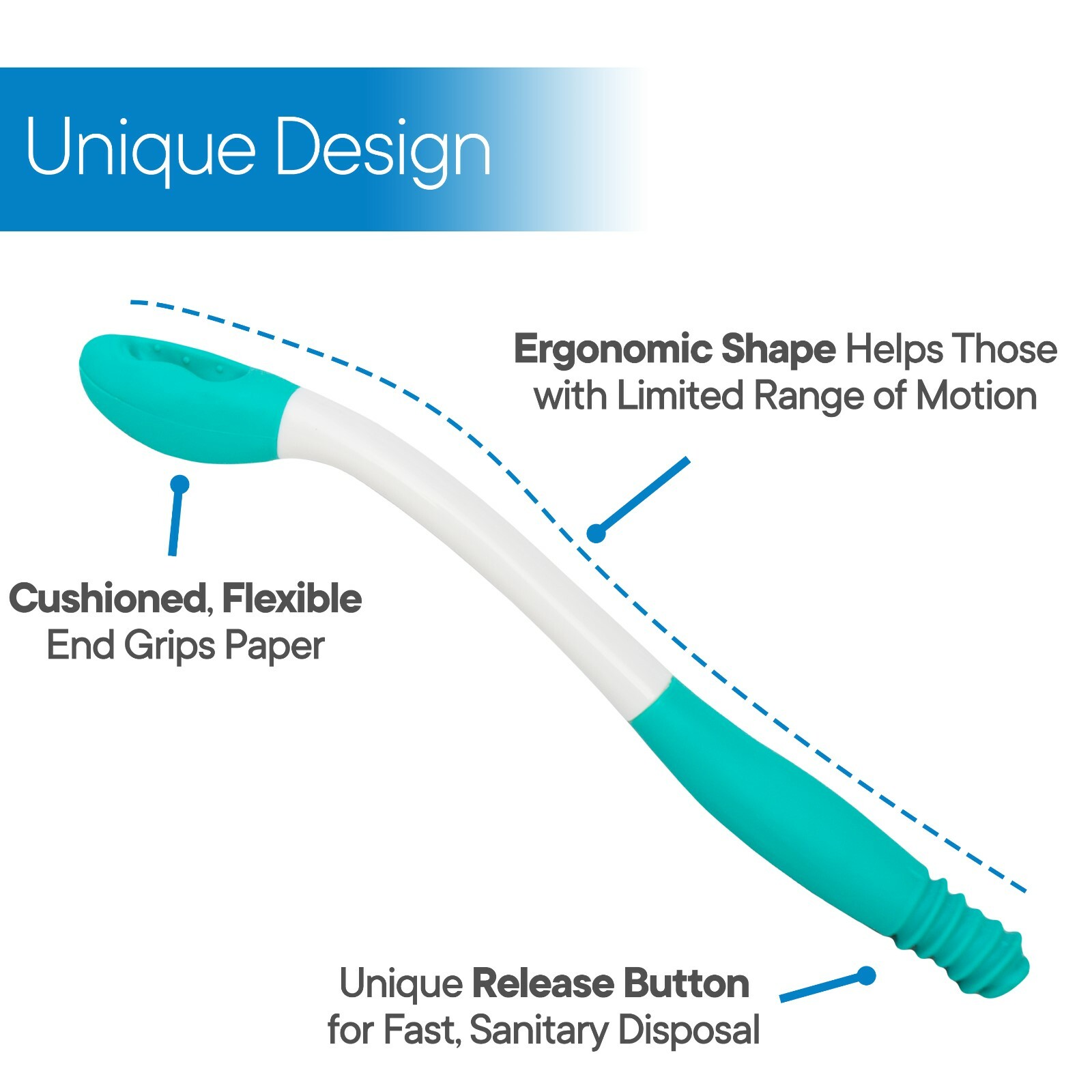 RMS Long Reach Comfort Wipe Toilet Tissue Aid Bottom Buddy Tool