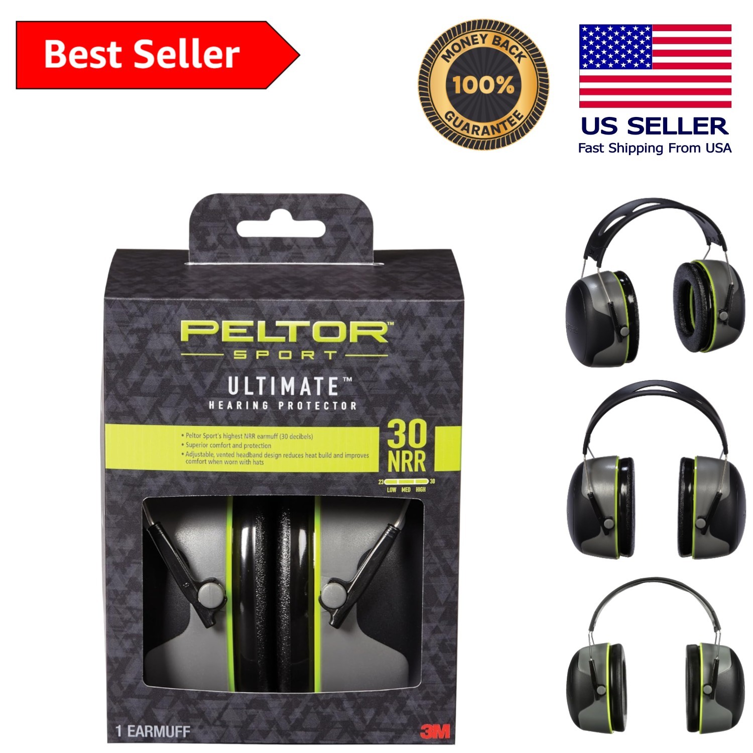 Ultimate Lightweight Hearing Protection Earmuffs – Adjustable NRR 30 dB Design