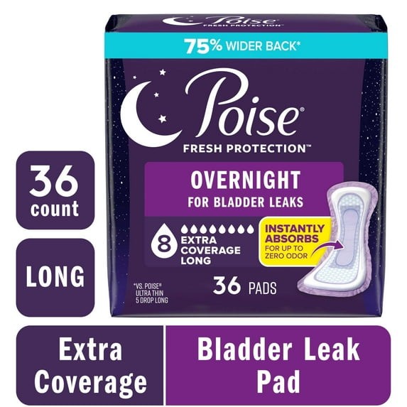 Poise Pads Women’s Ultimate – Overnight – Extra Coverage 96 count