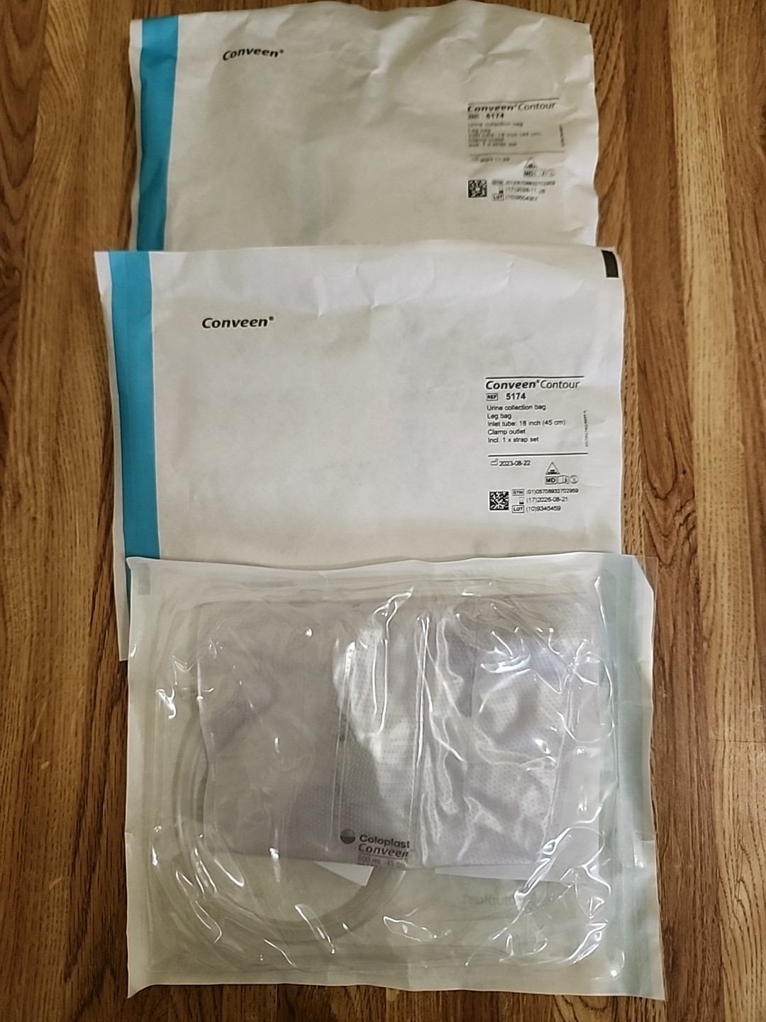Conveen Security+ 800 mL Urinary Leg Bag 5174, Qty 3