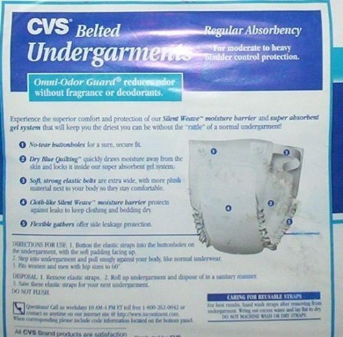 VINTAGE – CVS Health Moderate Absorbency Belted Shields, One Size