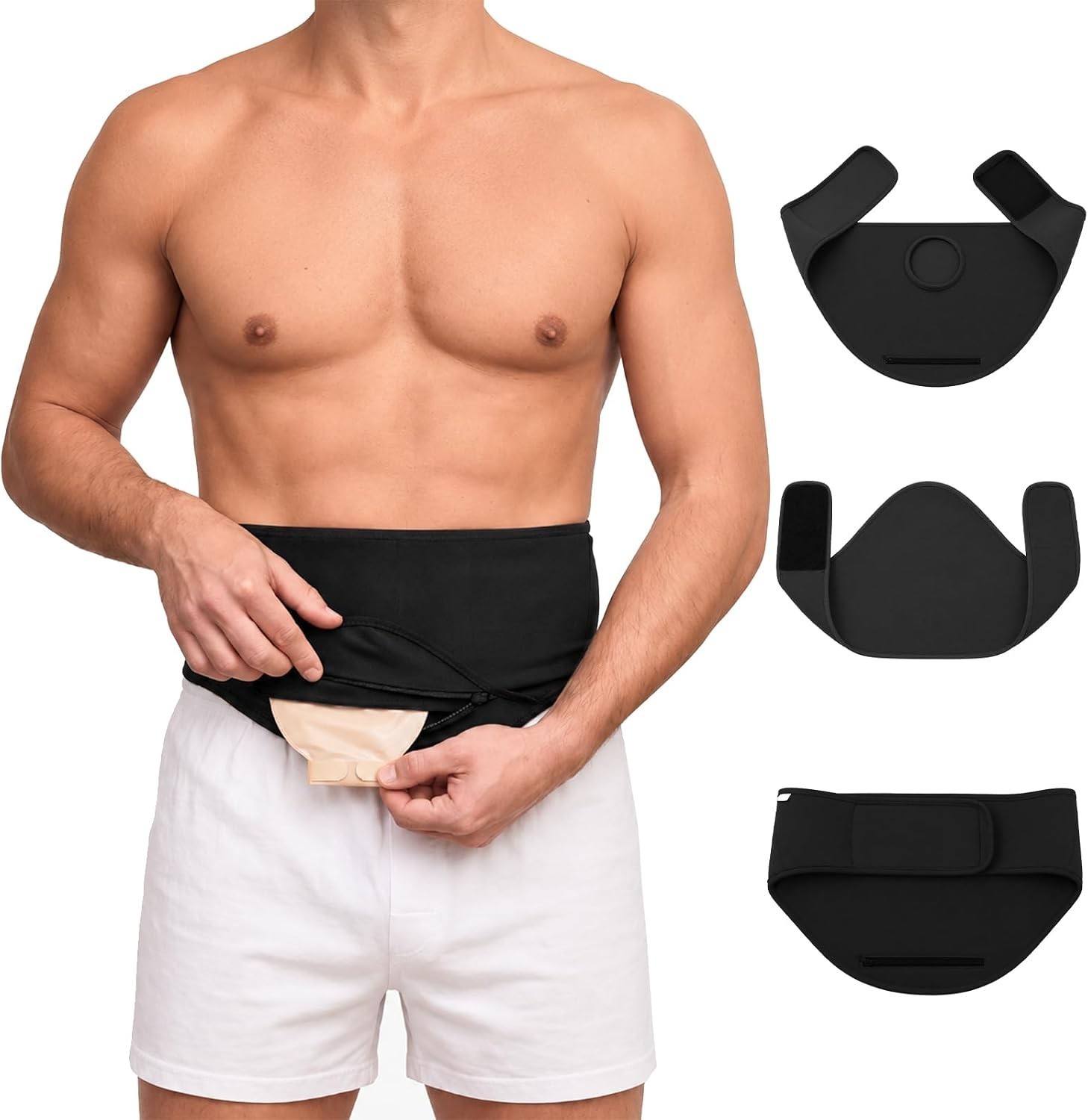 Ostomy Belt for Men & Women Ostomy Bag Cover Support Wrap with Zipper LARGE