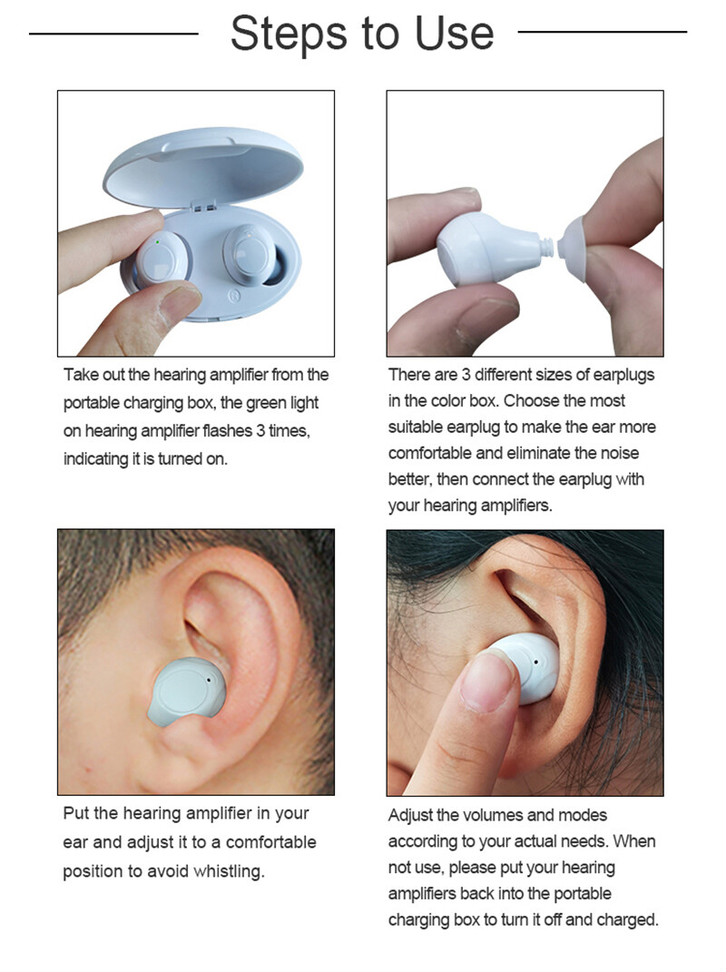 Z-300 Black Rechargeable BTE Hearing Aid – Ideal for Seniors, Invisible Design
