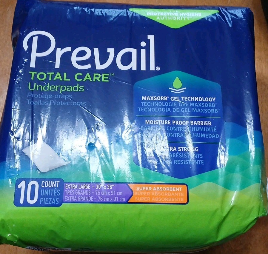 Prevail Underpads, Super Absorbent, XL, 30 X 36 In, 10 count