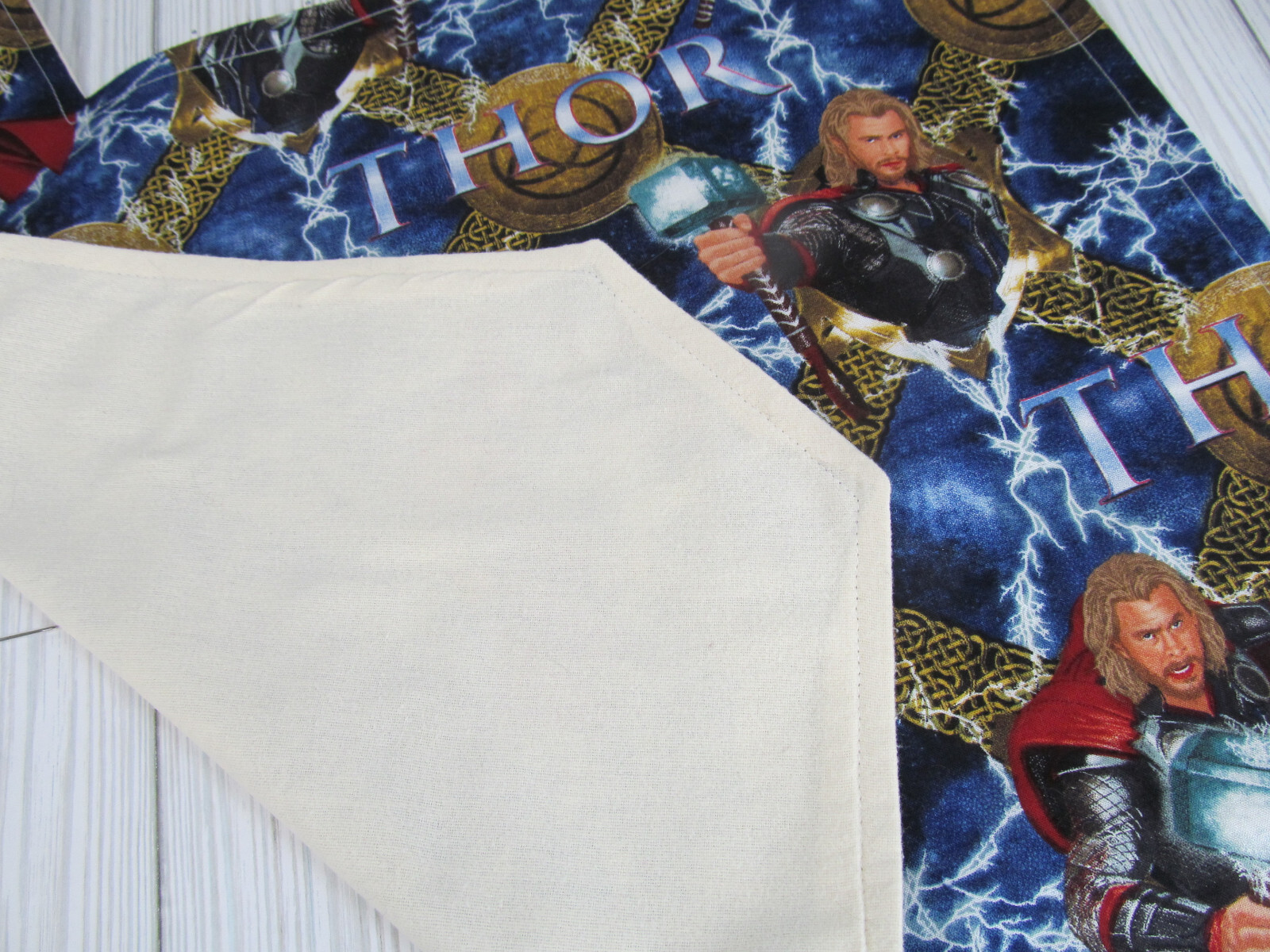 Large Adult Bib Special Needs Shirt Protector Fun Thor Fabric Gag Gift Flannel L