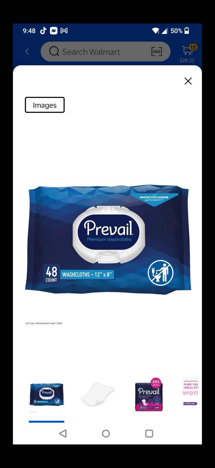 Prevail Adult Soft Washcloths – Pack of 48