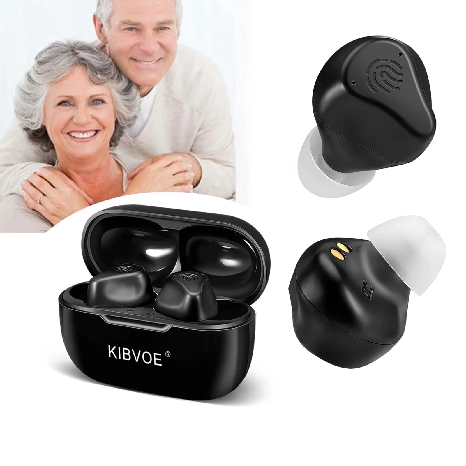 KIBVOE Rechargeable Hearing Aids for Seniors & Adults, Noise Cancelling Digital