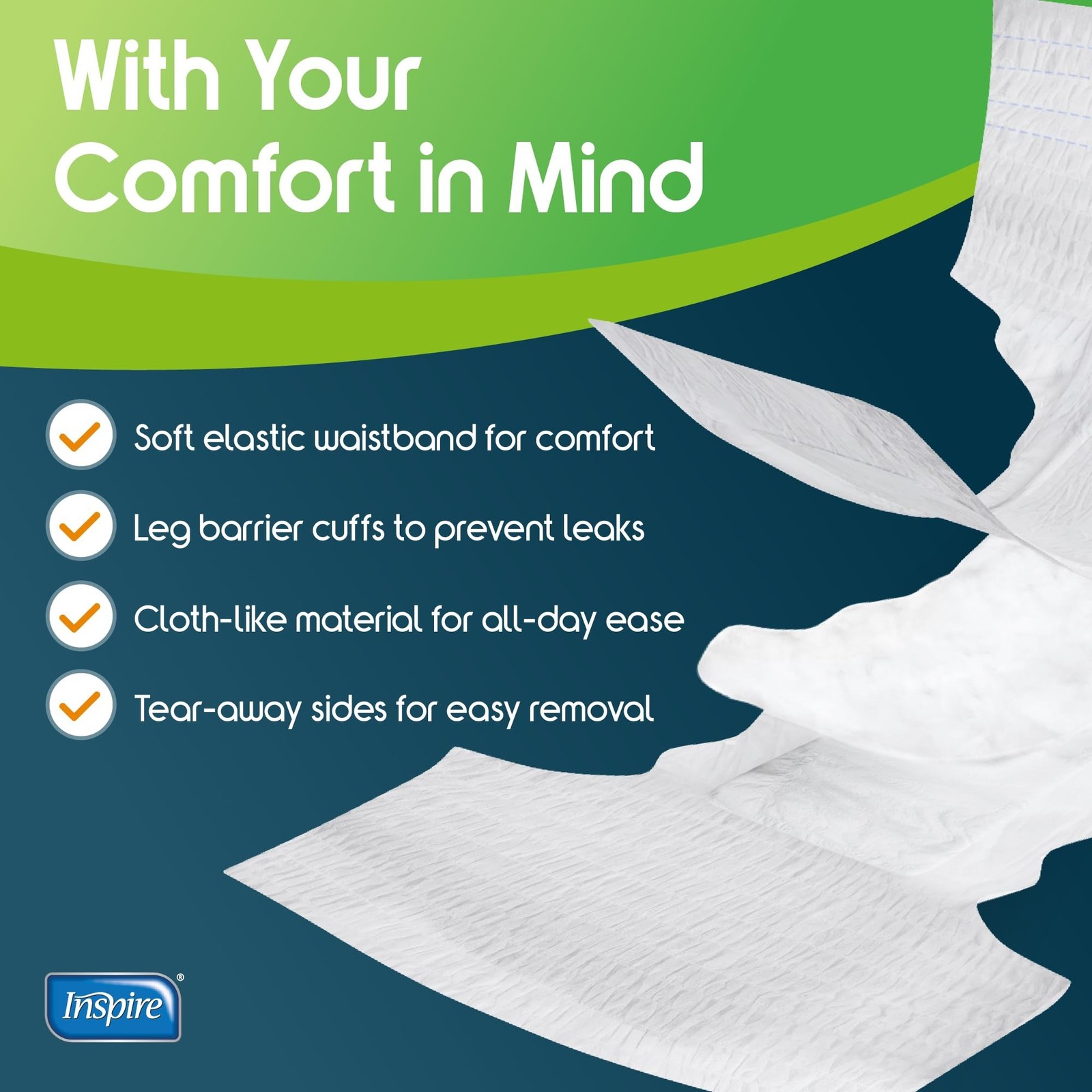 Inspire Adult Diapers Women Or Men – MAX Absorbency Our Most Absorbent And Dry