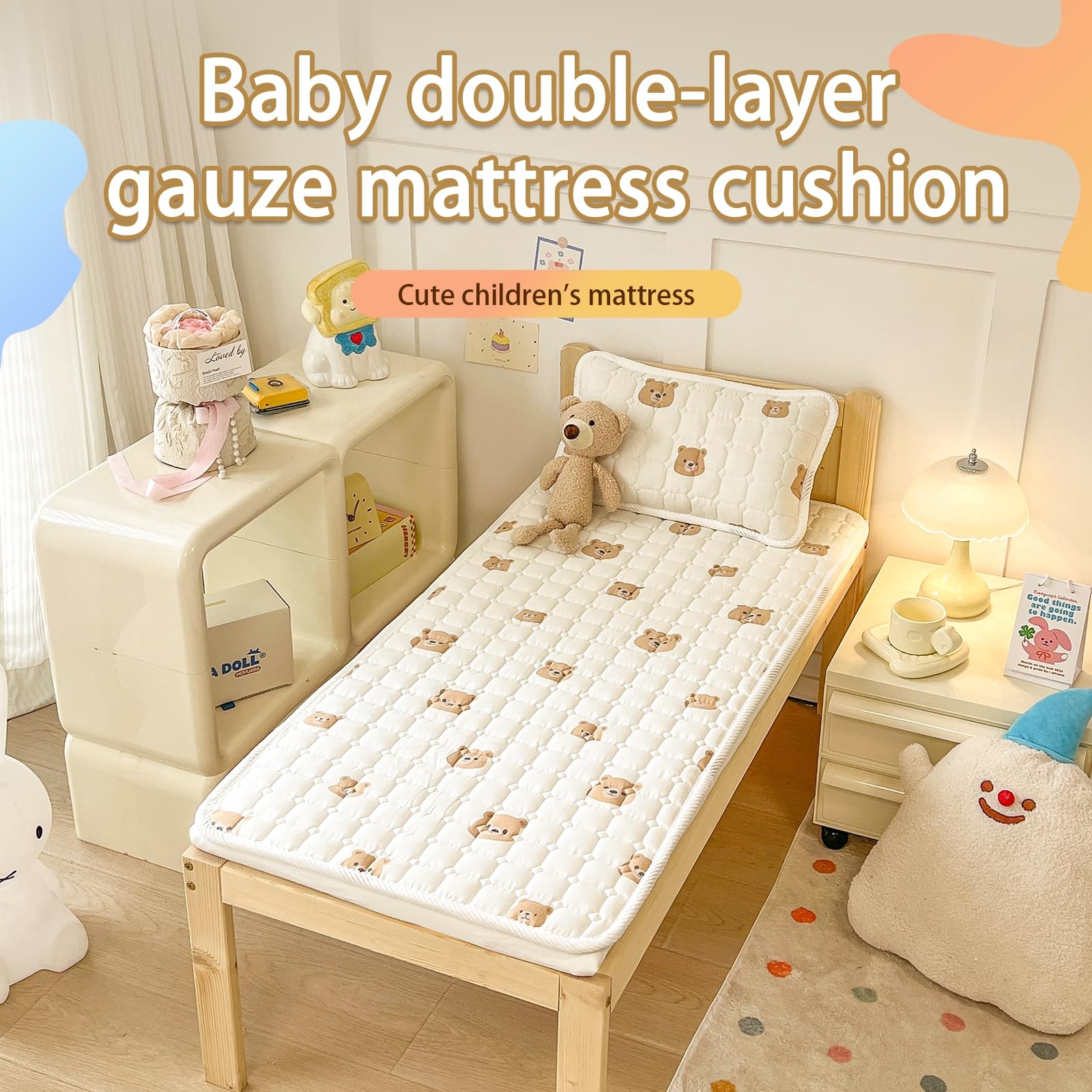 Baby Crib Mattress Cover Protector, Mattress 100% Cotton Mini Baby Mattress P…