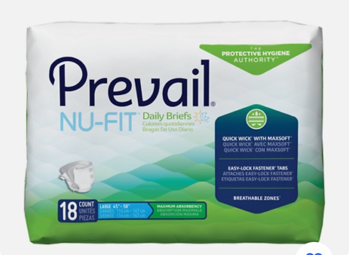 Prevail Nu-Fit Incontinence Briefs (L) Breathable (18) Count Multiple Available