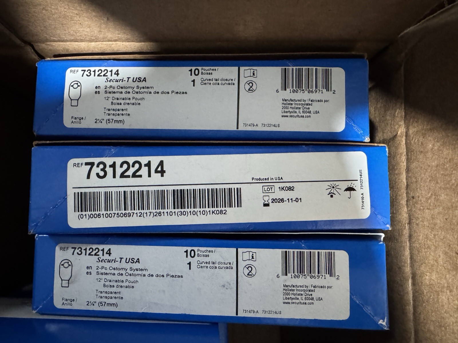 Securi-T 7312214 Drainable Ostomy Pouches – New Sealed