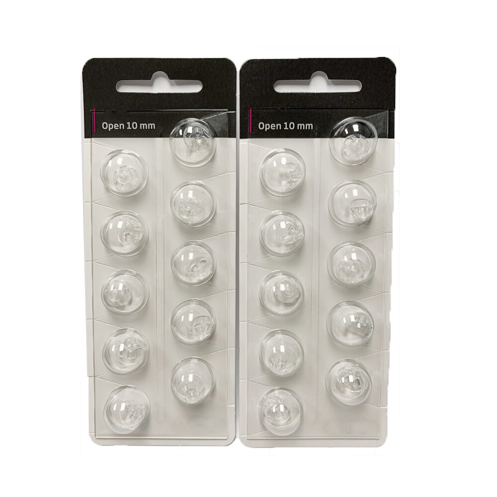 2 Packs 10mm Open Domes Hearing Aids accessory for miniFit -20 Domes Total