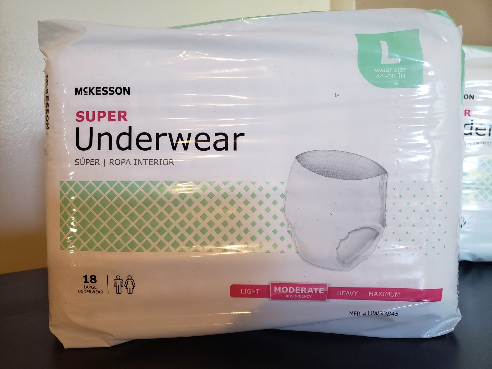 ~ McKesson Size Large Moderate Absorbency 4 Packs 18 Count Each ~