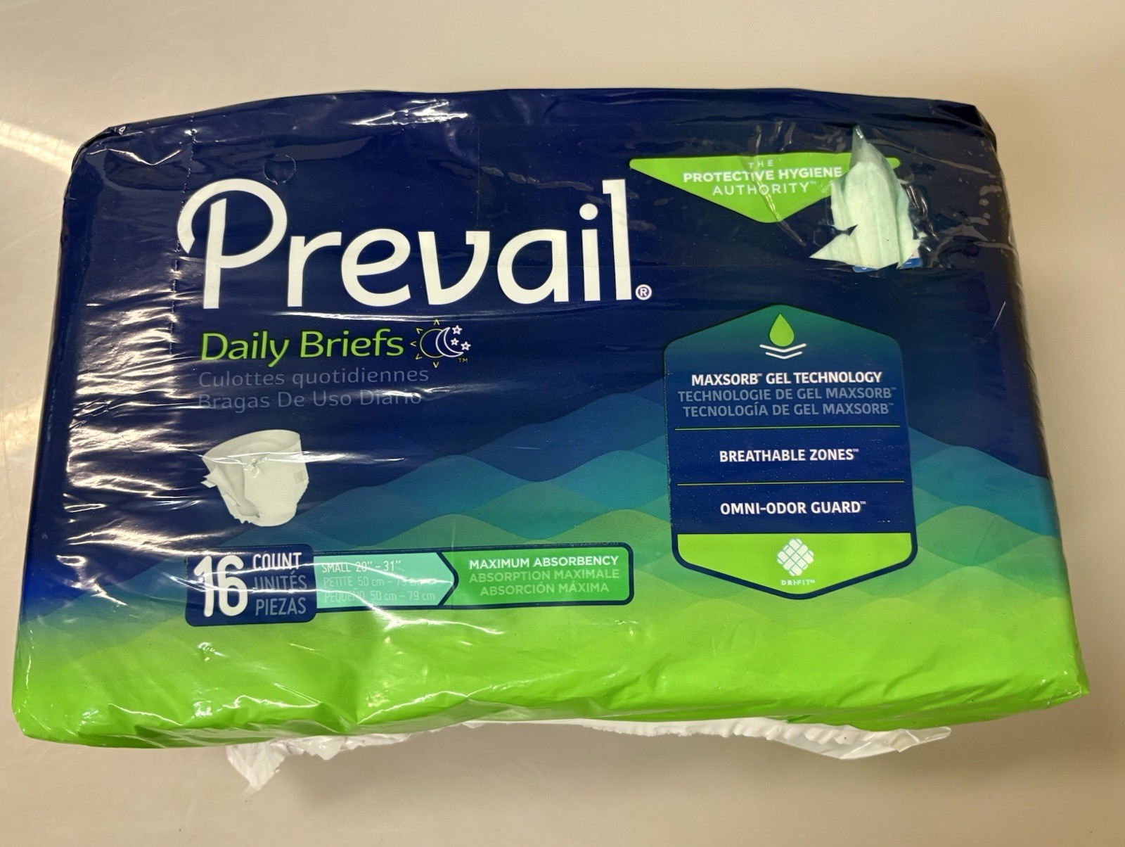 Prevail Daily Briefs SM 20-31” Incontinence Underwear 16ct