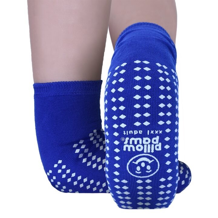2 PAIR, Bariatric BLUE Slipper Socks XXXL Extra Wide, Non-Slip Terries, 1099-001