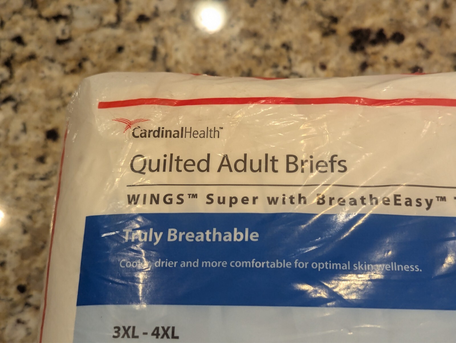 Cardinal Health Wings Super Quilted Adult Briefs 8 ct 3XL-4XL 74-100 in