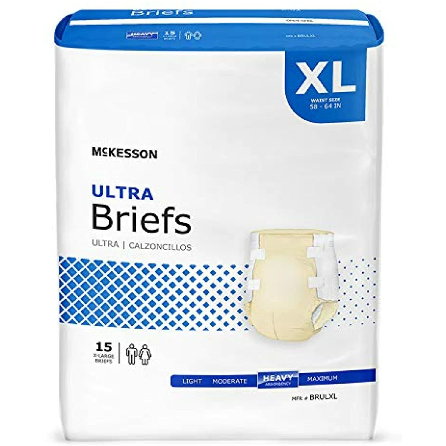 McKesson Adult Incontinent Brief Ultra Tab Closure X-Large Heavy Absorb BG/15