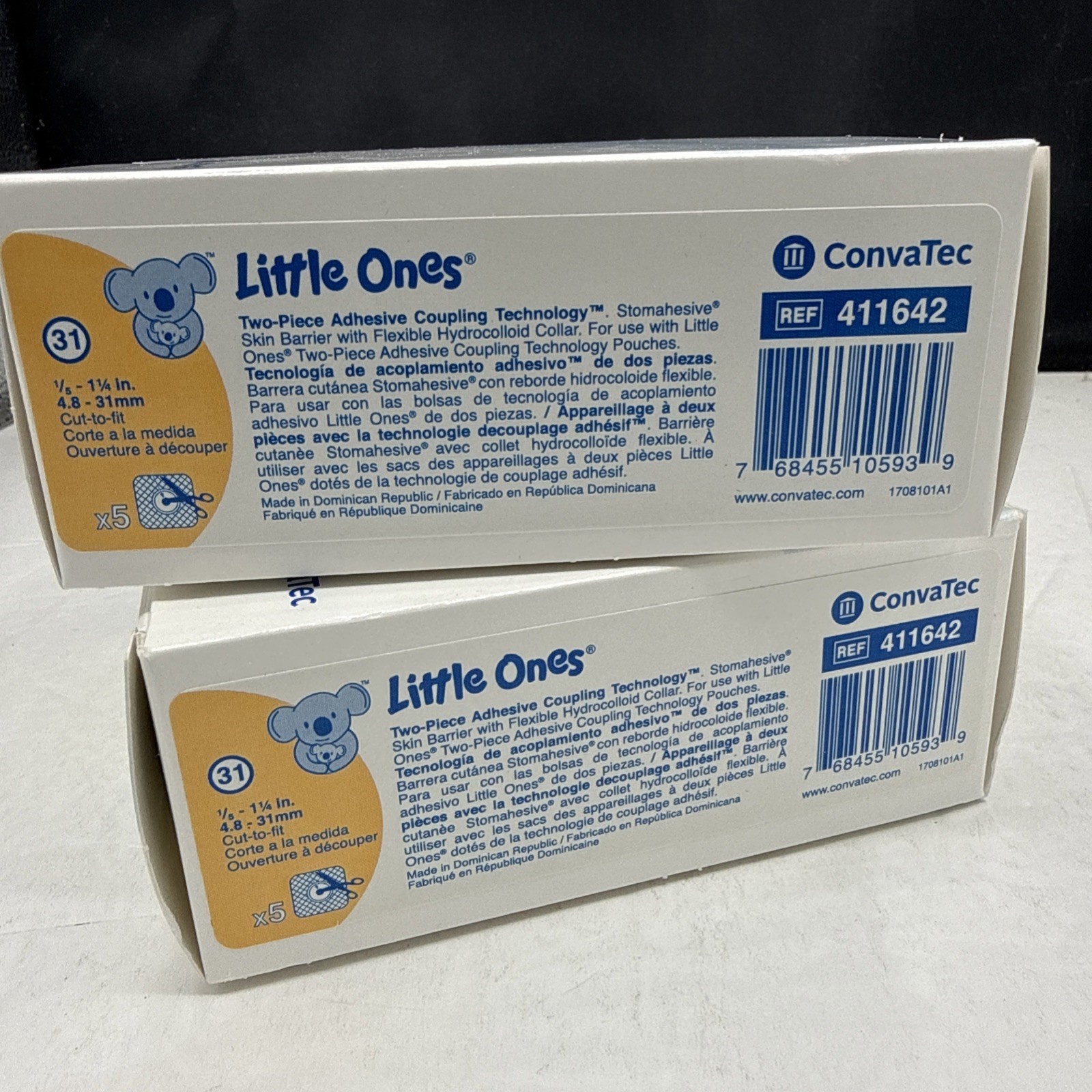 10 ConvaTec 411642 Little Ones 2-Piece Ostomy Barrier 1/5-1 1/4in 2027 Fresh