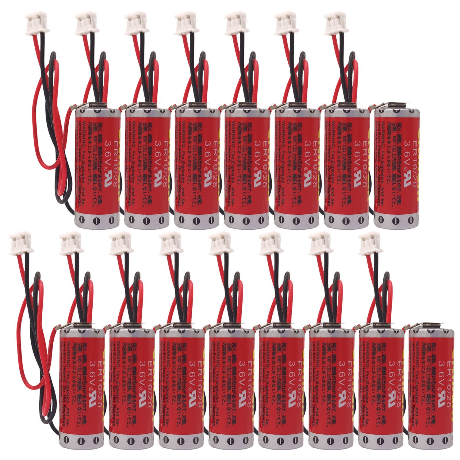15x ER10/28 ER10280 3.6V 800mAh Lithium Battery w/Plug for Mitsubishi FX2NC-32BL