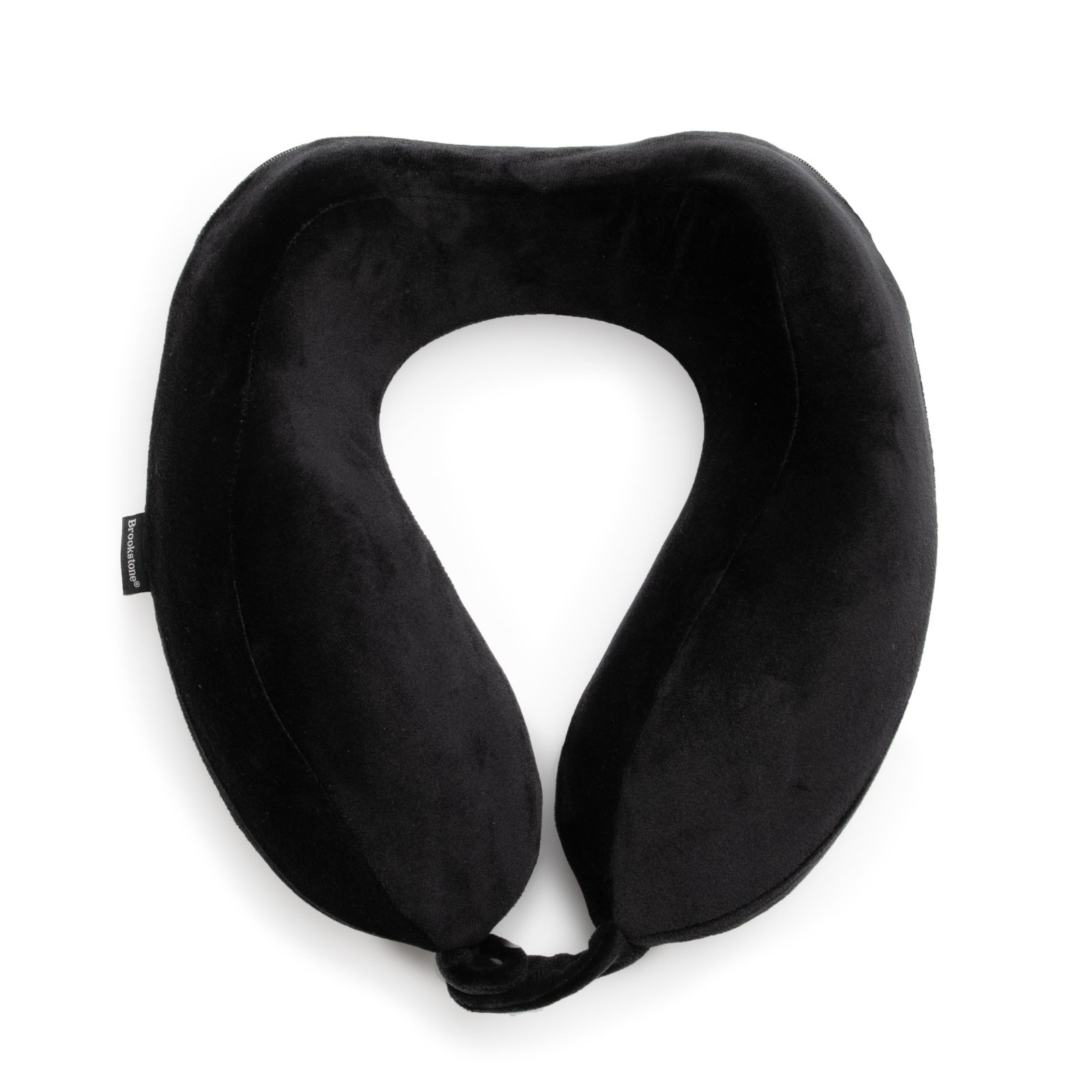 Brookstone Neck Travel Pillow – Lightweight Contoured Memory One Size, Black