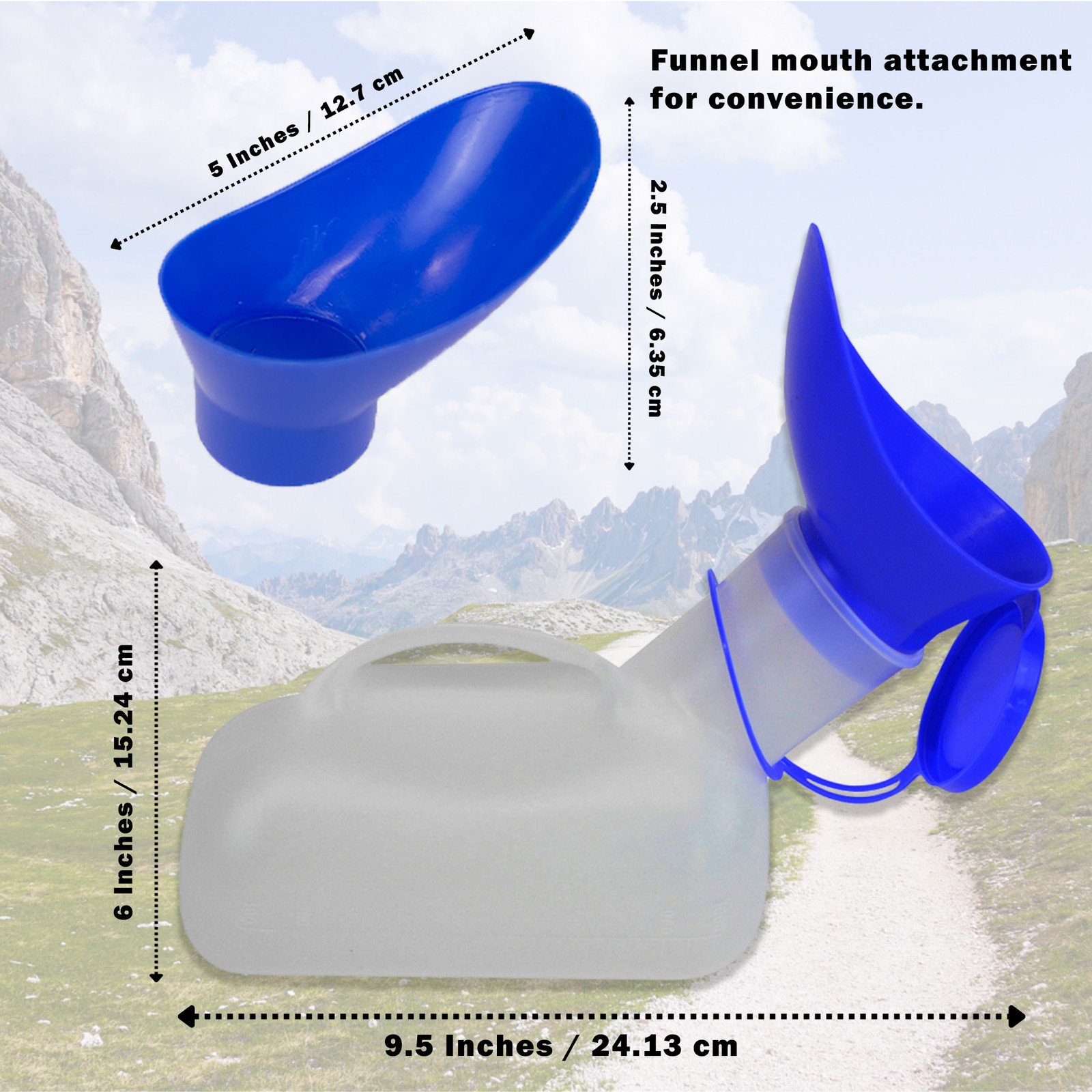Travel Urinal Bottle for Men, Women 1000 mL Car Camping Road Trip Essentials
