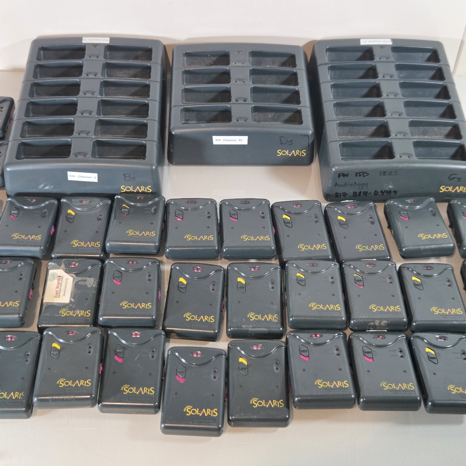 Lot Of 38 Phonic Ear Solaris Hearing Assistance Receivers Transmitters UNTESTED