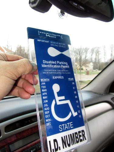 Handicapped Parking Placard Holder – 2 Magnetic Silver Tags, Easy Display & Stor