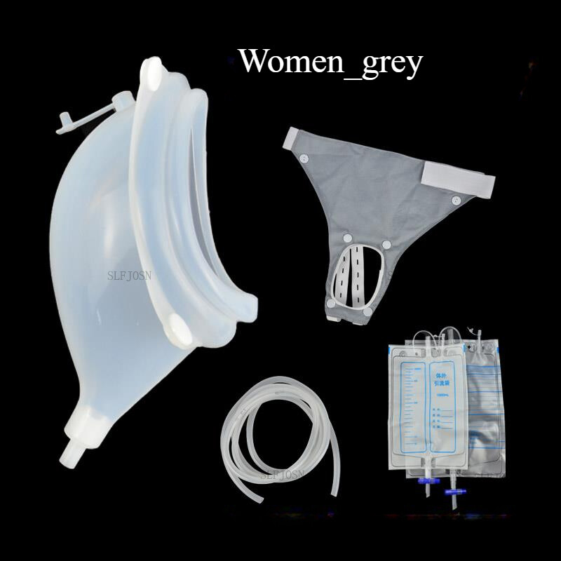 Male Famale Reusable Urine Bag Collector Portable Wearable Collection Grey