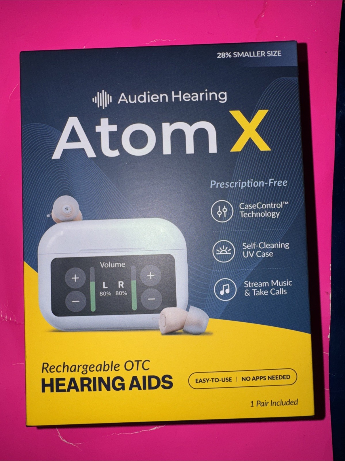Audien Hearing ATOM X -Rechargeable OTC Hearing Aids – Newest Model- New!!!