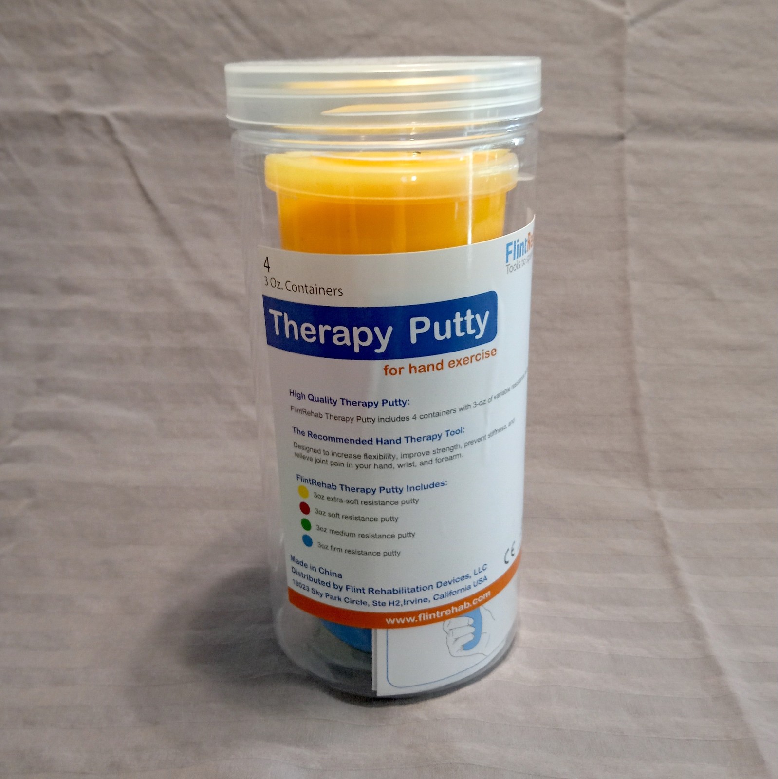 FlintRehab Therapy Putty for Hand Strengthening & Stress Relief – 4 Pack 3oz Ea.