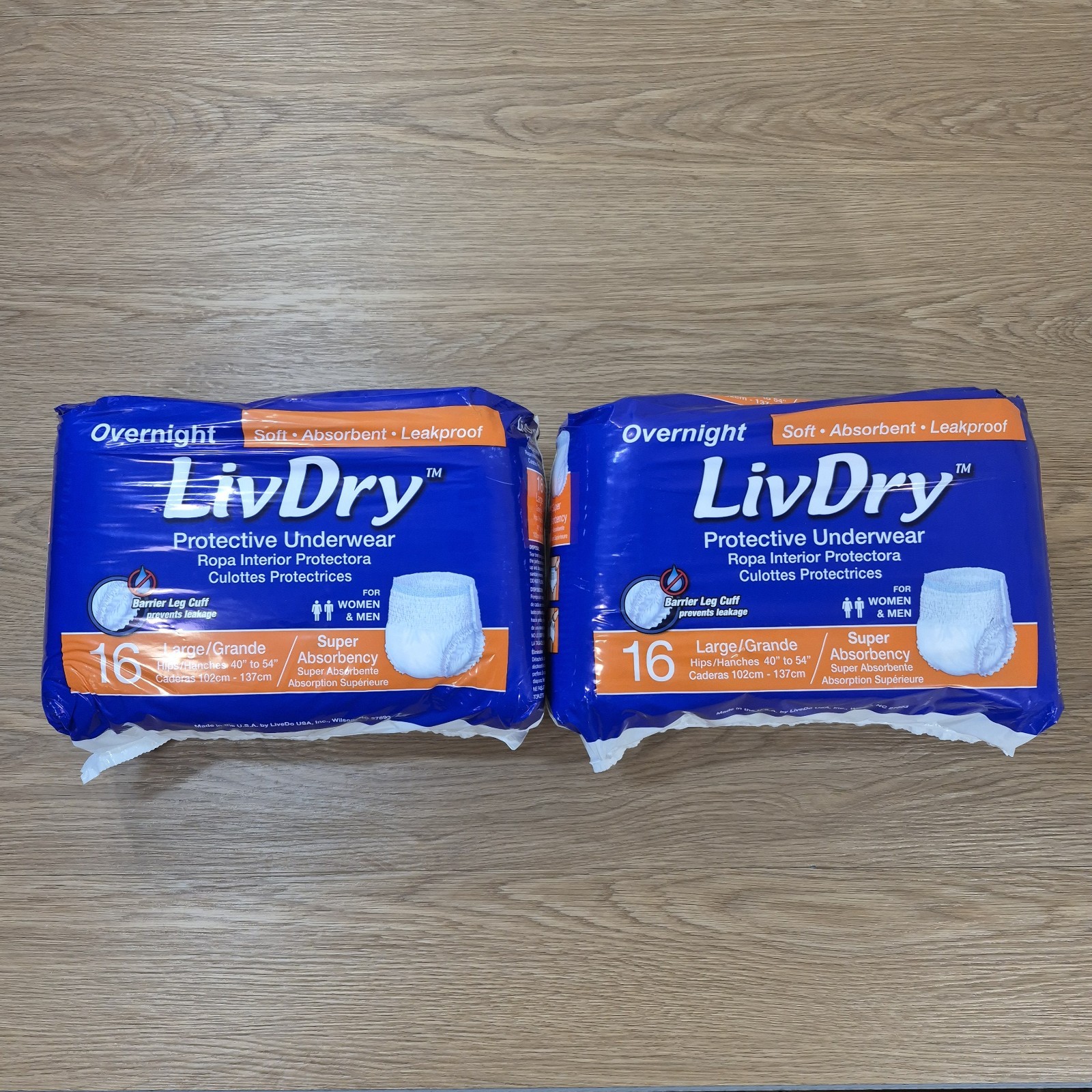 LivDry Adult Diapers Large Incontinence Underwear, Super Absorbency 32ct