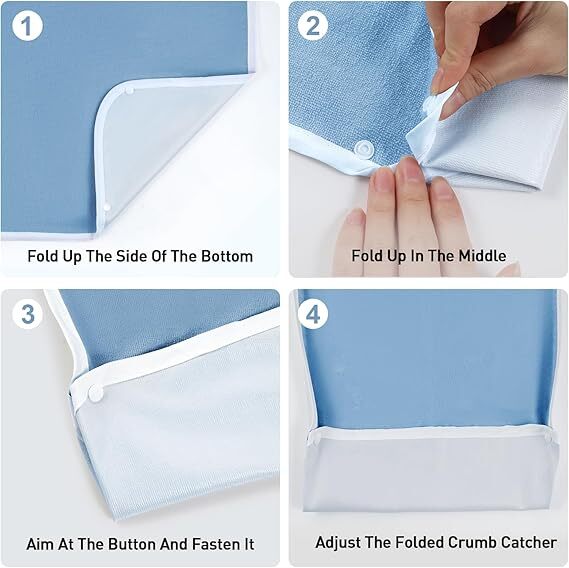 4× Washable Adult Bibs Eating Clothing Protectors Easy to Clean & Crumb Catcher