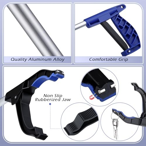 Pcs Grabber Reacher Trash Pickers Bulk 30” Long Elderly Earth Day 10 Blue