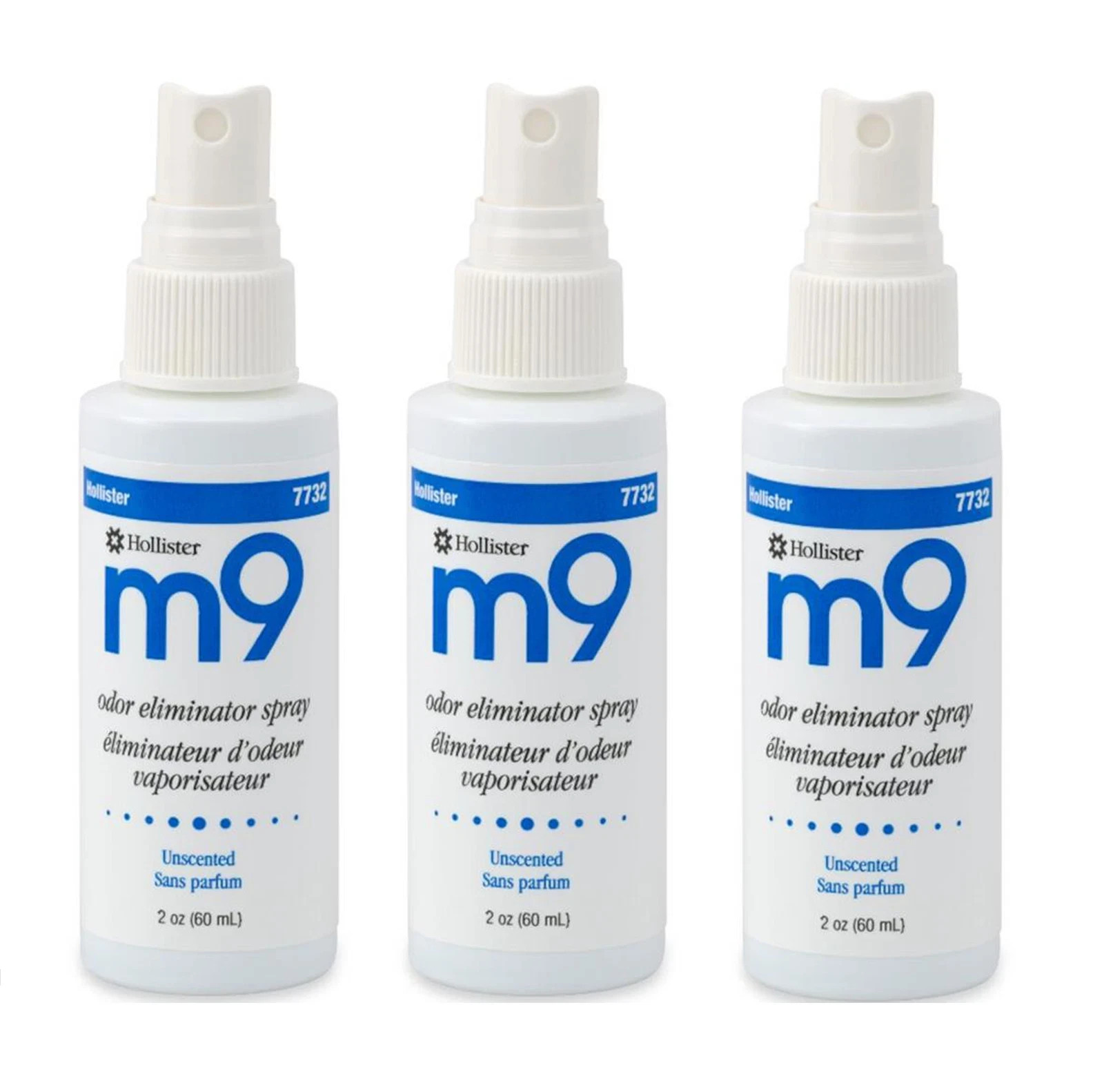 Lot of 3 – 7732 Hollister M9 Odor Eliminator Spray, Unscented, 2 oz Spray