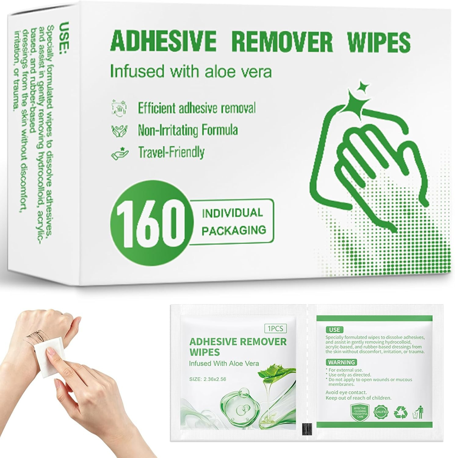 Adhesive Remover Wipes – Sting-Free & Hypoallergenic Medical Skin Adhesive Remov