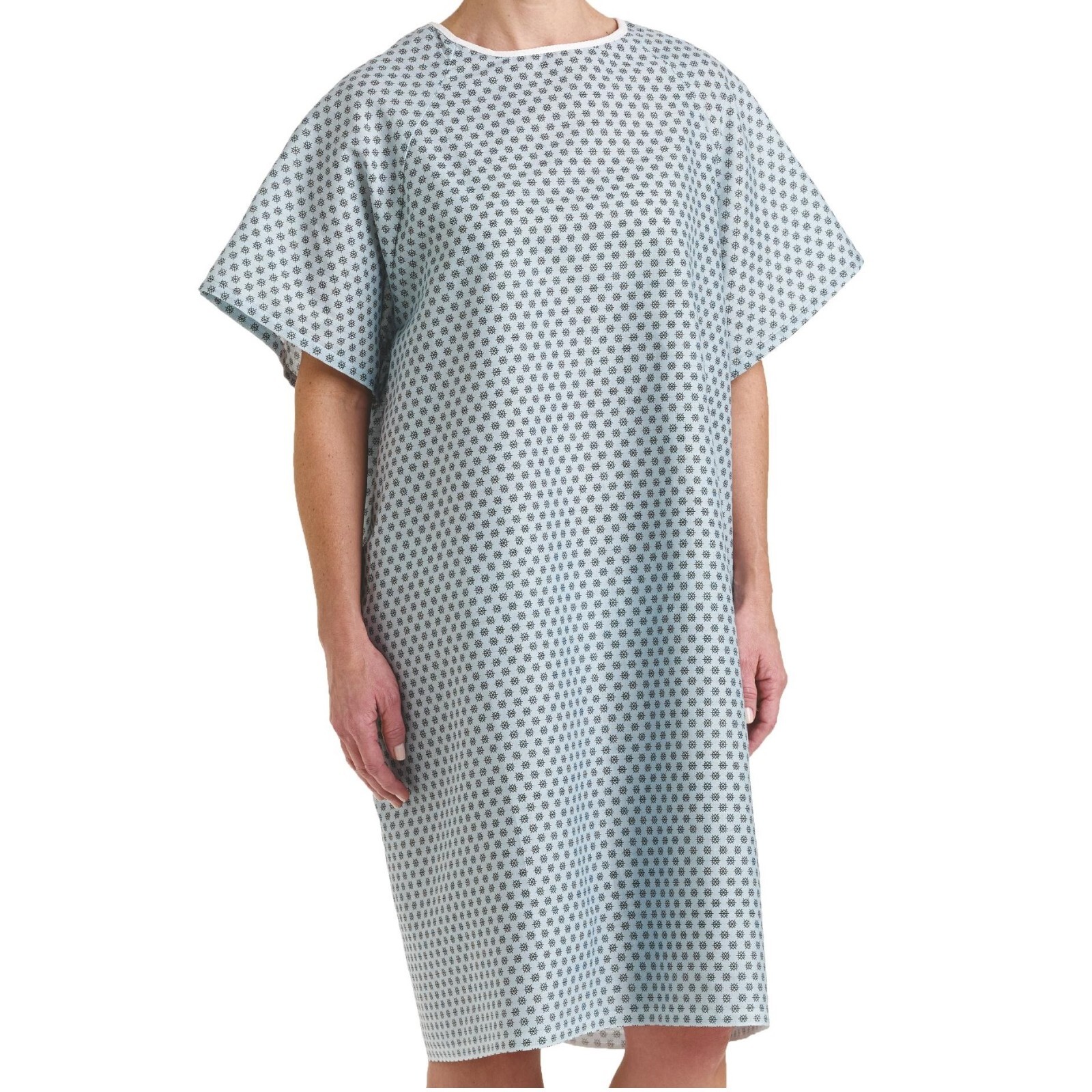 Hospital Patient Gowns Blue Medical Exam Gown Back Tie Closures One Size