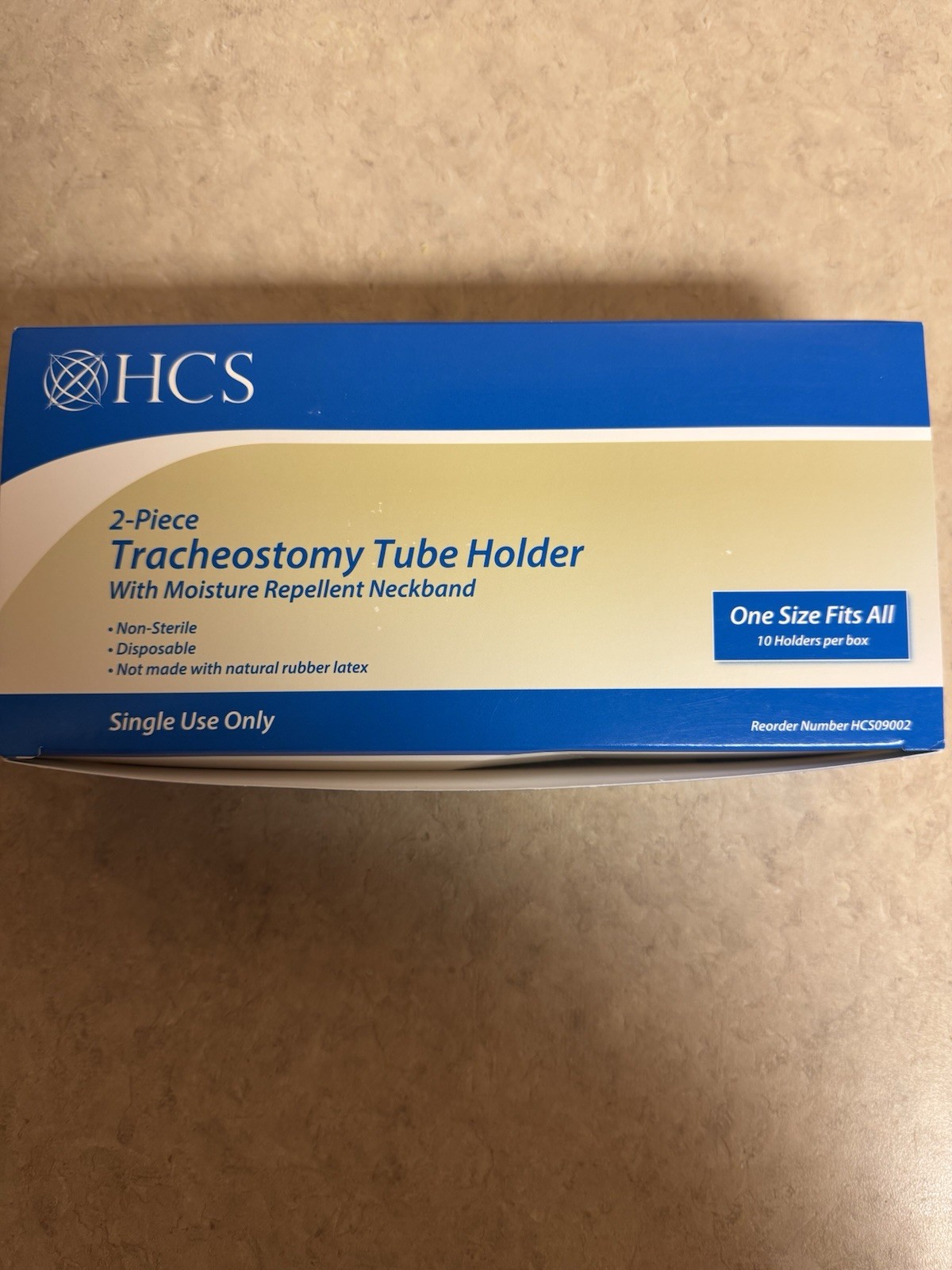 HCS 2-Piece Tracheostomy Tube Holder – One Size Fits All – Box of 10 (HCS09002)