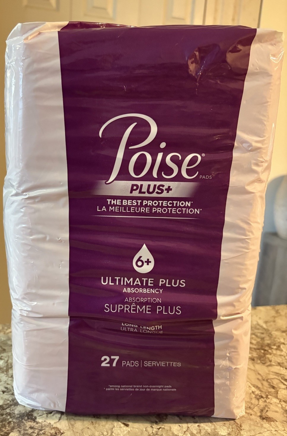 Poise Supreme Plus Ultimate Plus 6+ Long Length 27 Pads Brand New Sealed