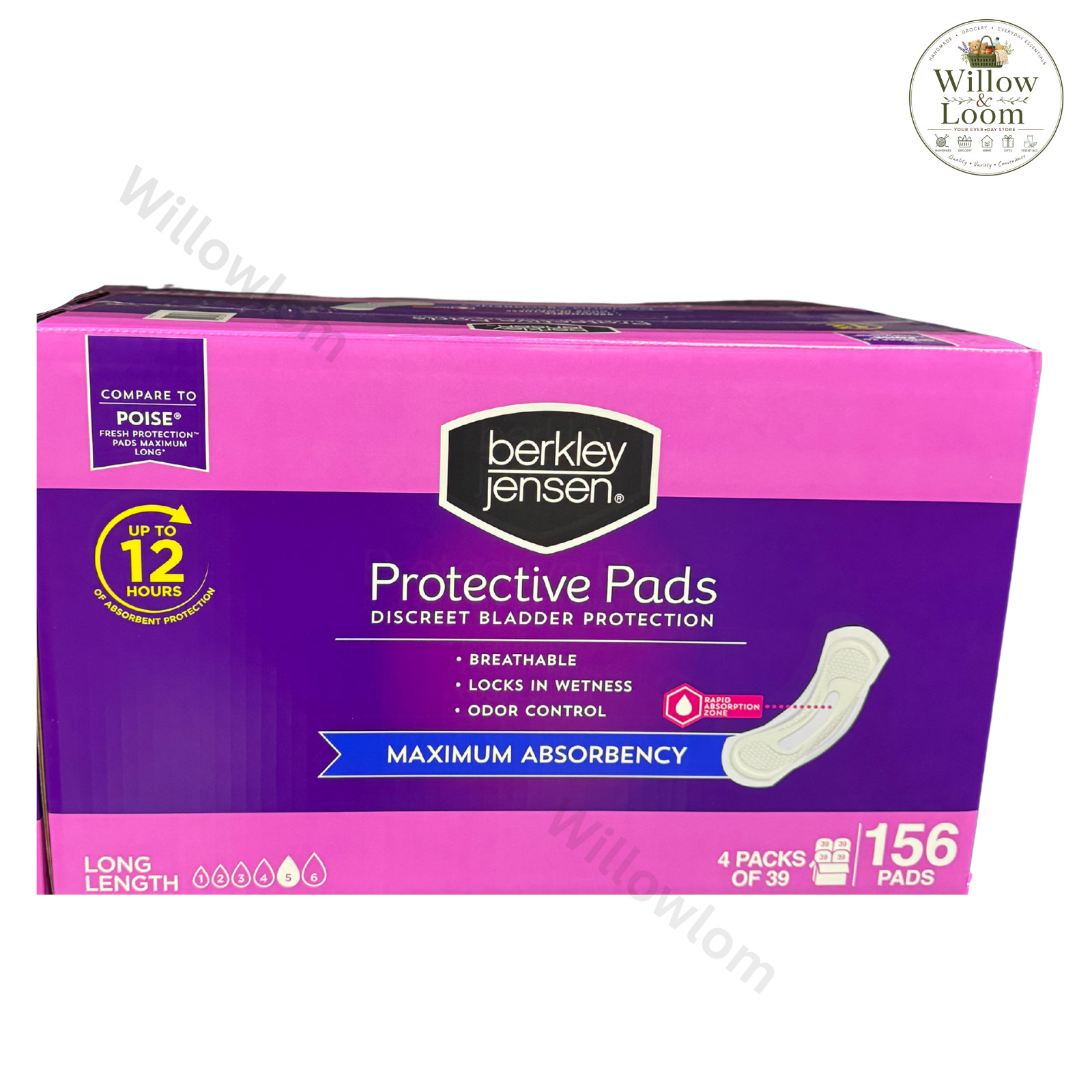 Berkley Jensen Protective Pads 156 Count Maximum Absorbency Bladder Protection