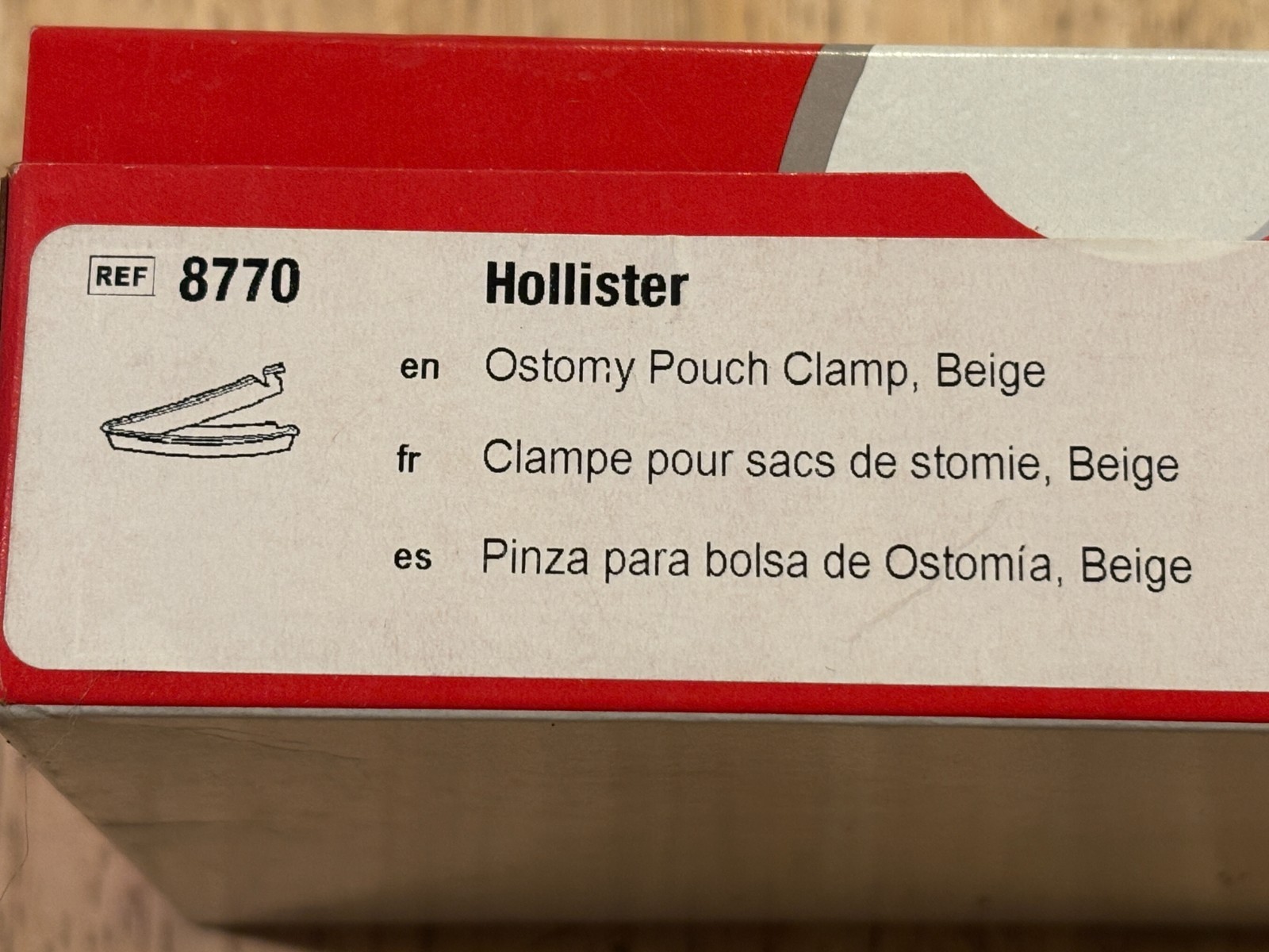 Hollister Ostomy Drainable Pouch Plastic Clamp – Beige – #8770 – 17 Count