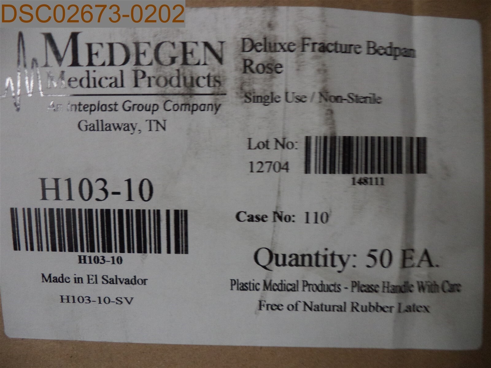 QTY = 50: Medegen Medical Products Deluxe Fracture Bedpans, Rose, H103-10