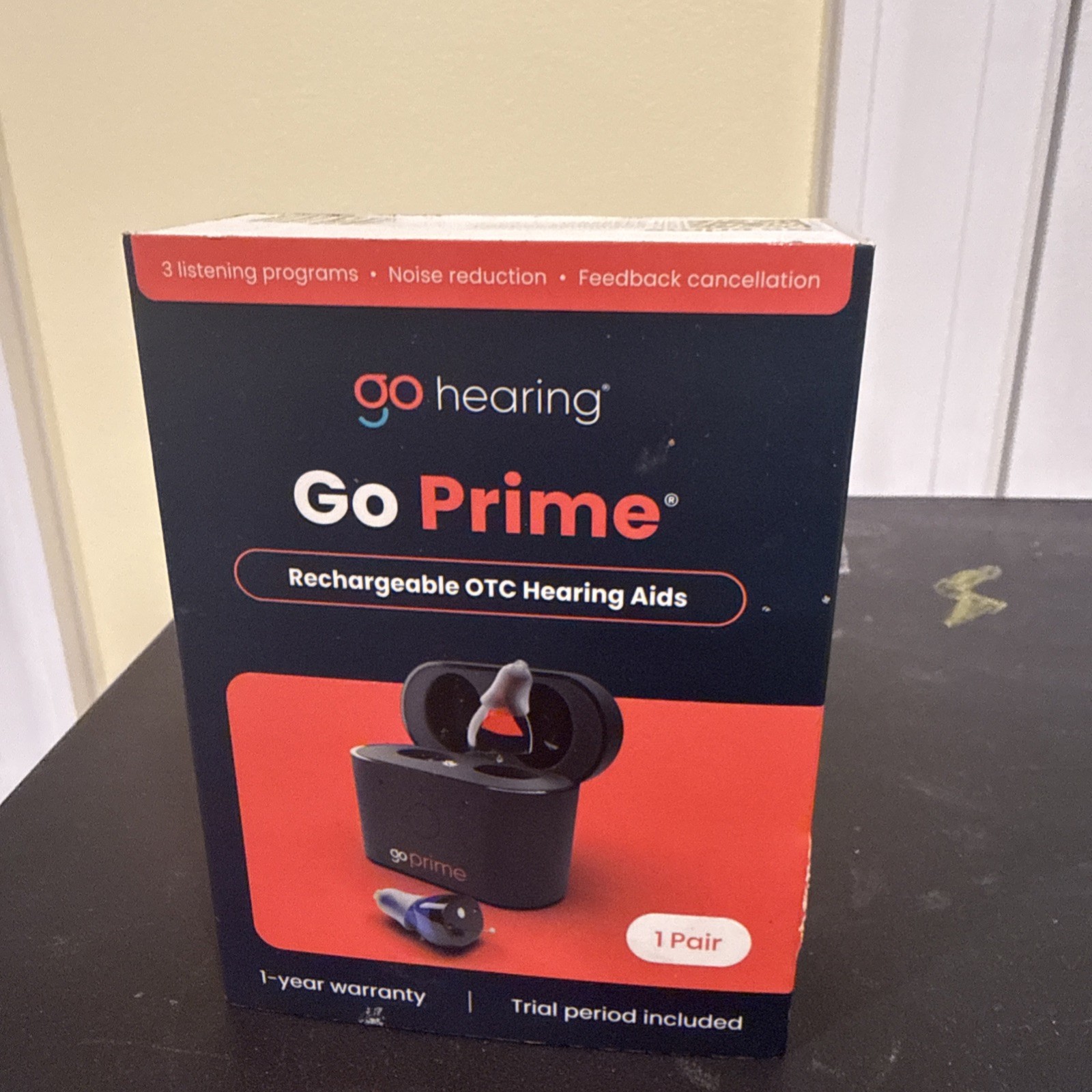 Go Hearing-Go Prime Rechargeable OTC Hearing Aids w/ Charging Case (NEW SEALED)