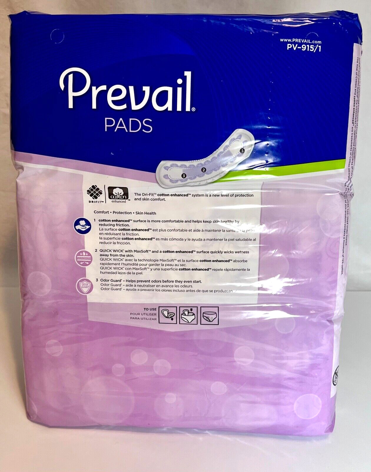 Prevail 39 Pads Count Dri-Fit Incontinent PV-915/1 Daily Max Absorbency L Large