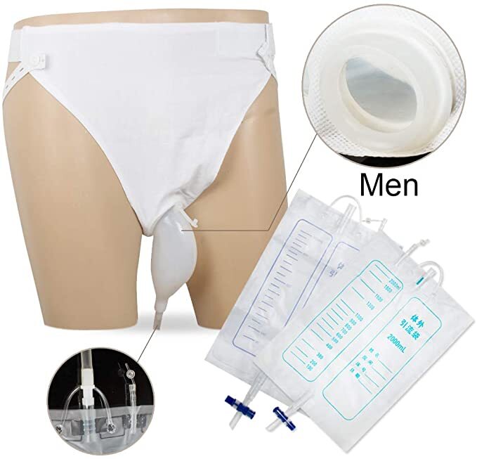 Urine Bag Collector Portable Wearable Collection Urinal Bag Elastic Waistband